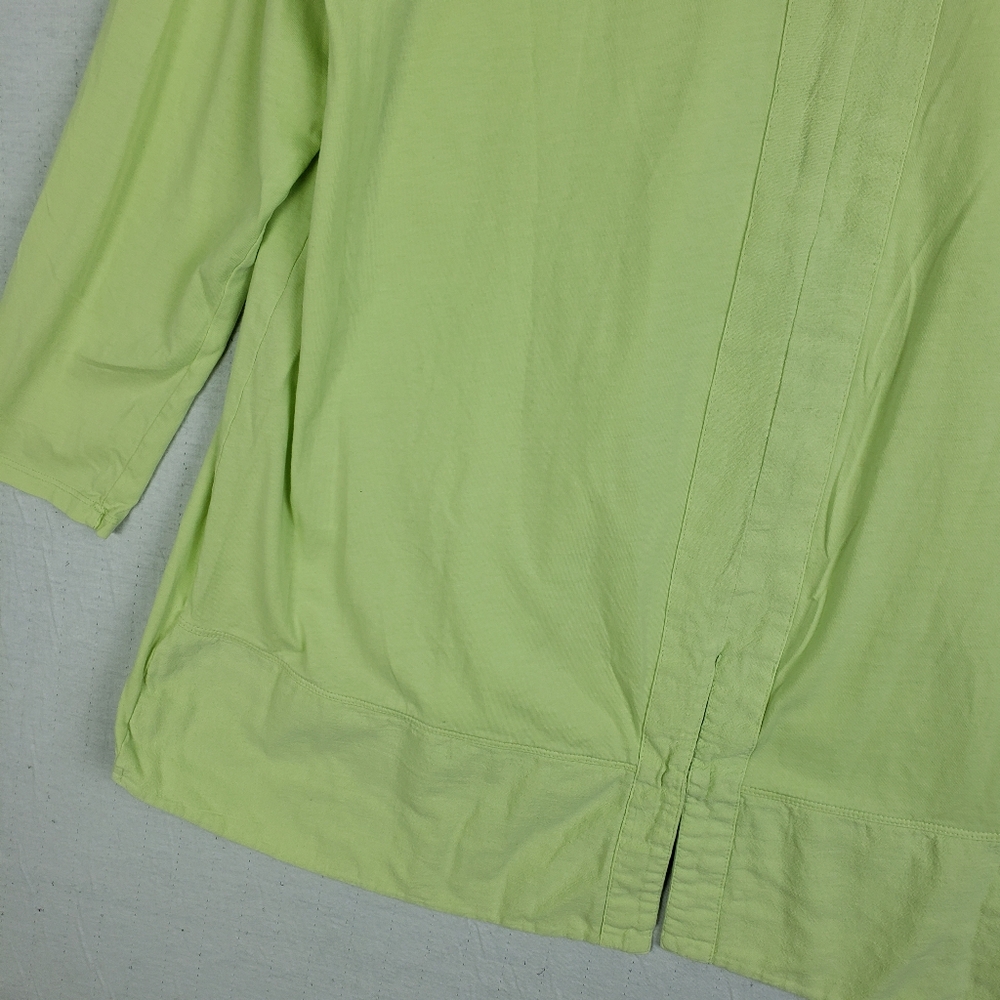 Soft Surroundings Tunic Cotton Top Lime Green Cotton size XL Lagenlook Pockets - Picture 10 of 11